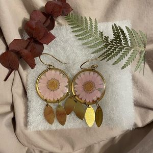 Jupiter Oak Handmade Pressed Flower Earrings